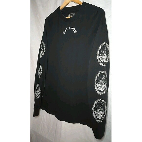 Darc Sport Wolves Club Long Sleeve T-Shirt, Men's Sz Large, Black, Graphic - Picture 3 of 7